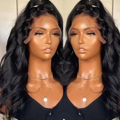 10-24 Inch Brazilian Curly Remy Human Hair Full Lace Wig Hand Tied Transparent French Lace