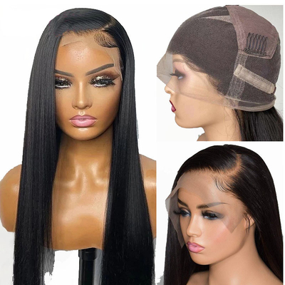 ALL COLORS Suitable Dying 250% Density HD Lace Human Hair Wigs for Black Women Hand Tied
