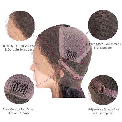 ALL COLORS Suitable Dying 250% Density HD Lace Human Hair Wigs for Black Women Hand Tied
