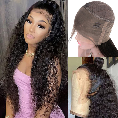 Water Wave Full Lace Human Hair Wigs for Black Women Long Length HD 360 Lace Frontal