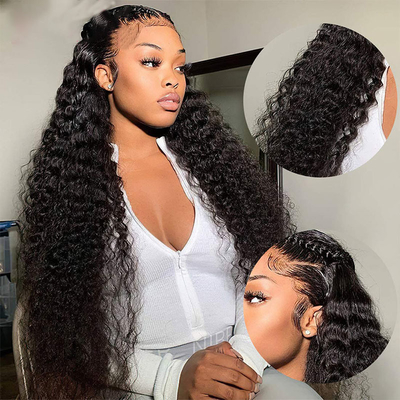 Raw Indian Hair HD Lace Frontal Wigs 360 Lace Wigs for Black Women 10A 12A Curly