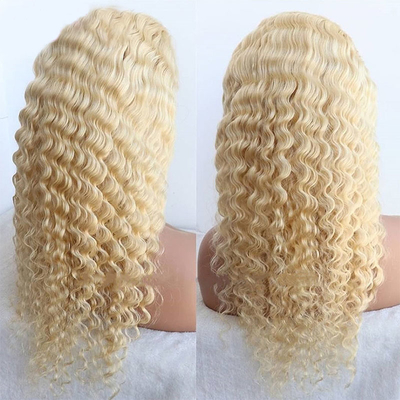 Swiss Lace Deep Wave Transparent Lace Frontal Wigs for Light Brown Lace Base Material