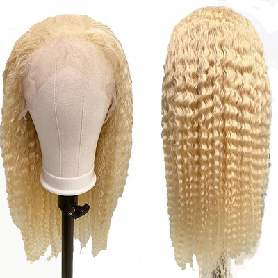 Hair Grade Remy Hair Italian Long Curly Transparent Lace Front 613 Blonde Human Hair Wigs