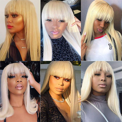 100% Virgin Cuticle Aligned Human Hair 613 Blonde Wig for Black Women
