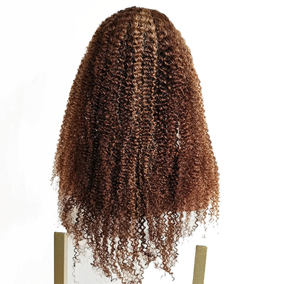 Remy Hair Brazilian Virgin Human Hair Kinky Curly Lace Front Wigs P4/27 for Black Women