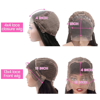 Short Length Light Brown Lace Front Human Hair Ocean Body Wave Bob Wig for Black Women