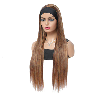 Real Human Hair Jerry Curly Half Wig With Headband for Afro Girls Hairstyle 10-30inch