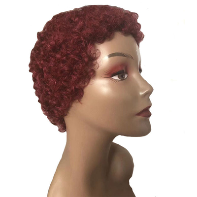 Afro Kinky Curly Short Human Hair Machine Made Wigs for Men Brazilian Hair