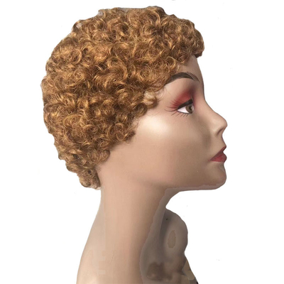 Afro Kinky Curly Short Human Hair Machine Made Wigs for Men Brazilian Hair