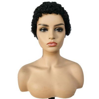 Machine Made Short Curly Human Hair Wig Afro Curly No Lace Closure Virgin Brazilian