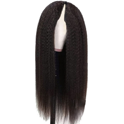 Long Human Hair V Part Wig 30Inch Kinky Straight Raw Hair Brazilian Remy Perruque