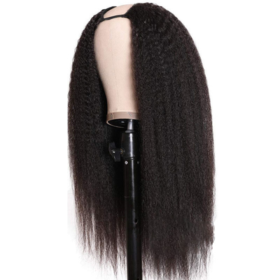 Virgin Hair Advantage Kinky Straight Human Hair Glueless U Part Wig for Bulk Purchase