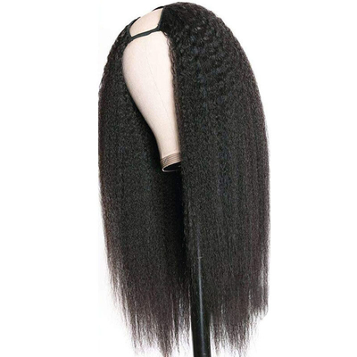 Virgin Hair Advantage Kinky Straight Human Hair Glueless U Part Wig for Bulk Purchase