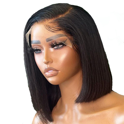 Experience Luxury with 8inch Double Drawn Brazilian Straight Full Lace Front Bob Wigs