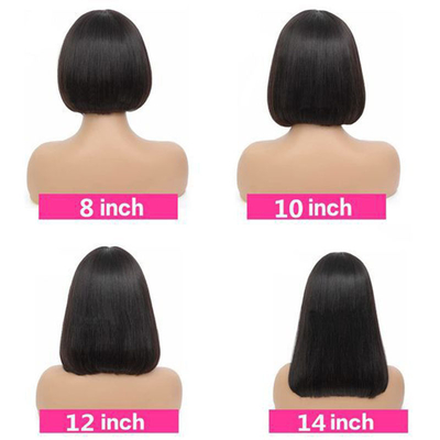 Experience Luxury with 8inch Double Drawn Brazilian Straight Full Lace Front Bob Wigs
