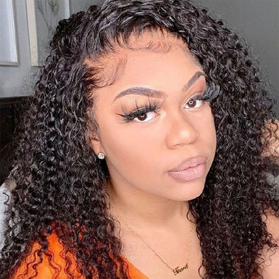 HD Swiss Lace Front Mongolian Peruvian 13x4 Afro Kinky Curly Human Hair Wig with Baby Hair
