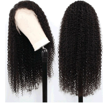 HD Swiss Lace Front Mongolian Peruvian 13x4 Afro Kinky Curly Human Hair Wig with Baby Hair