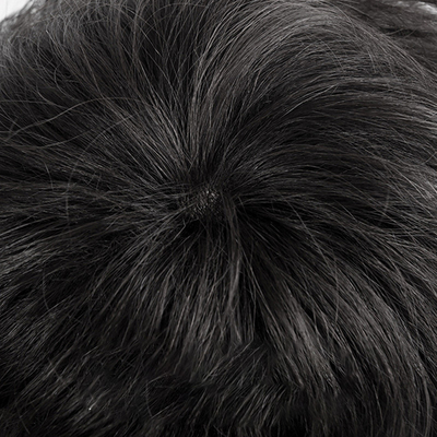 Soft and Shiny Brazilian Hair Short Cut Full Head Male Black Wigs with Natural Scalp