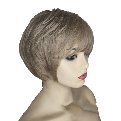 6'' Short Glueless Natural Pixie Cut Brazilian Perruque Human Hair Wigs for White Women