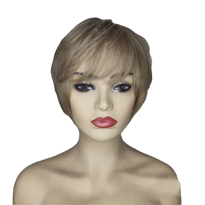 6'' Short Glueless Natural Pixie Cut Brazilian Perruque Human Hair Wigs for White Women
