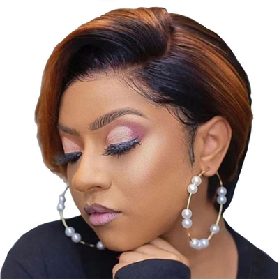 Top Hair T1B/30 Front Lace Human Hair 100% Short Wigs Natural Perruques Pieces for Women