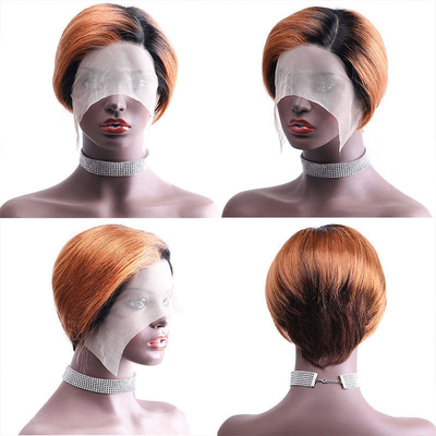 Top Hair T1B/30 Front Lace Human Hair 100% Short Wigs Natural Perruques Pieces for Women
