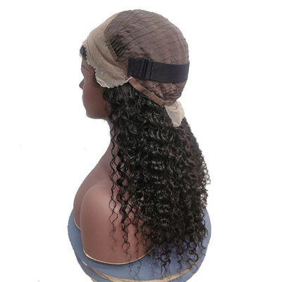 100% Human Hair Full HD Lace Bob Wigs Water Wave for Brazilian Hair in Dark Brown