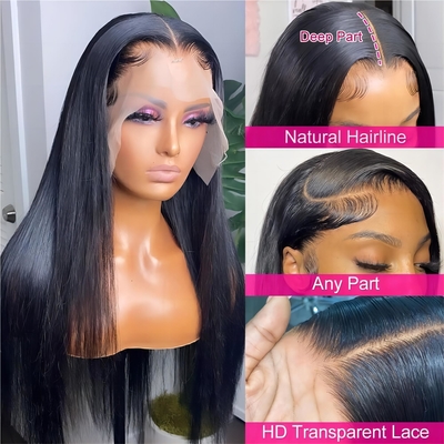 360 Full 13x6 Hd Lace Front Virgin Hair Wigs 100% Raw Natural Human Hair With Frontal