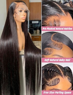 Average Size Lace Front Original Brazilian Natural Human Hair Wig For Black Women