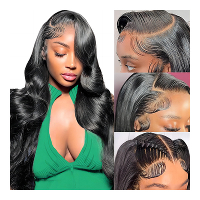 Virgin Hair Frontal Wig with Swiss Lace Openings and Raw Indian Hair