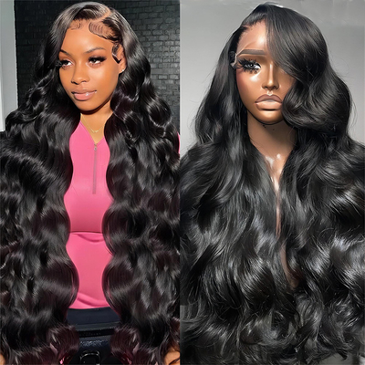 Virgin Hair Frontal Wig with Swiss Lace Openings and Raw Indian Hair