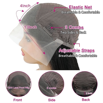 Virgin Hair Frontal Wig with Swiss Lace Openings and Raw Indian Hair