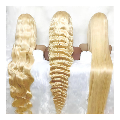 Chinese Hair 613 Blonde 13X6 Hd Full Lace Frontal Raw Human Hair Wig With Baby Hair
