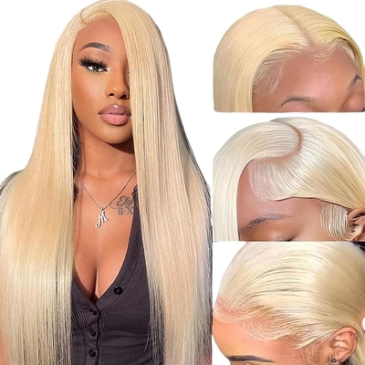 Chinese Hair 613 Blonde 13X6 Hd Full Lace Frontal Raw Human Hair Wig With Baby Hair