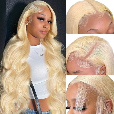 Chinese Hair 613 Blonde 13X6 Hd Full Lace Frontal Raw Human Hair Wig With Baby Hair