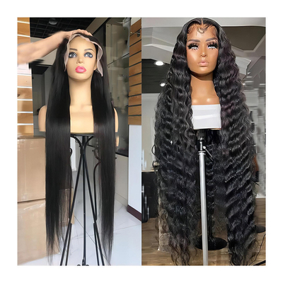 30 Inch Water Deep Wave Body Wave 4x4 Hd Transparent Lace Frontal Raw Human Hair Wig For Black Women