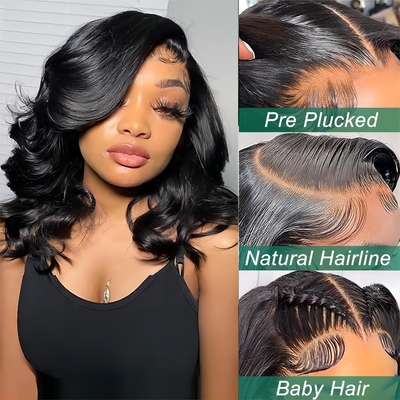Brazilian Hair Short Bob Transparent Bob Wigs Hd Lace Front Human Hair Wigs 8-14 Inch