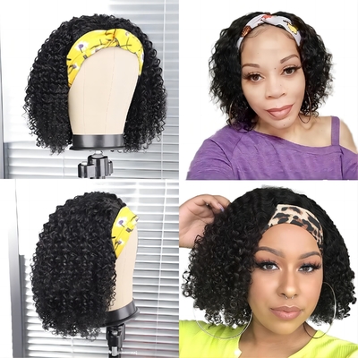 Lace Wig Type None Lace Wigs 100% Human Hair Headband Cuticle Aligned Raw Hair Wig