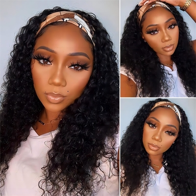 Lace Wig Type None Lace Wigs 100% Human Hair Headband Cuticle Aligned Raw Hair Wig