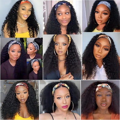 Lace Wig Type None Lace Wigs 100% Human Hair Headband Cuticle Aligned Raw Hair Wig