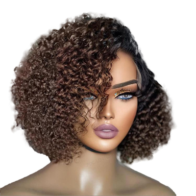 Top Human Hair Brazilian Pixie Cut Curly Full HD Lace Glueless Side Part Wig for Women