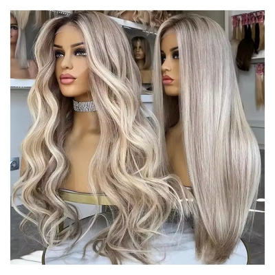 European Hair Human Hair Wigs with Frontal 180% Density HD Lace Front and Body Wave