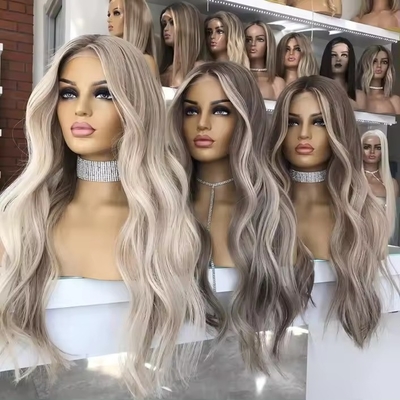 European Hair Human Hair Wigs with Frontal 180% Density HD Lace Front and Body Wave