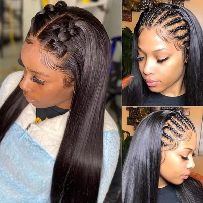 250g-450g Original Brazilian Bone Straight 360 Human Hair Wigs For Black Women